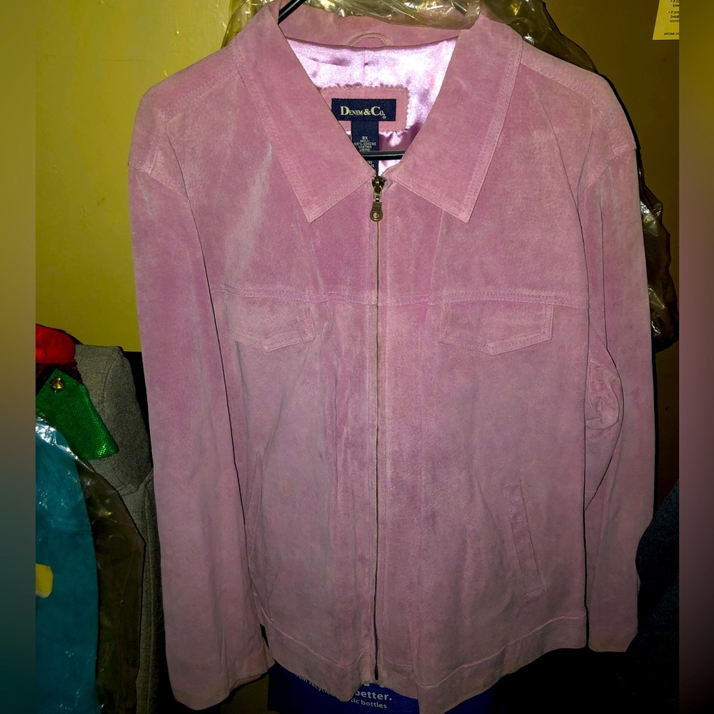 PINK BLUSH SUEDE JACKET SZ 3X SLIGHTLY WORN